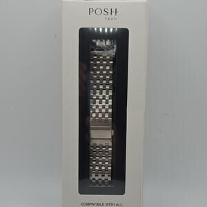 POSH tech Stainless Steel Silver Bracelet Wristwatch Band, Universal Fit